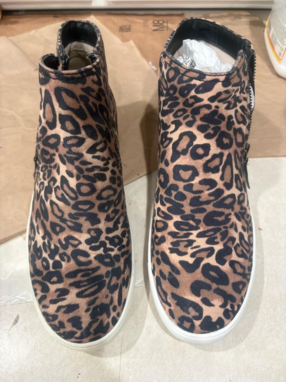 A New Day Miranda Leopard Print Sneaker Booties Size 9.5